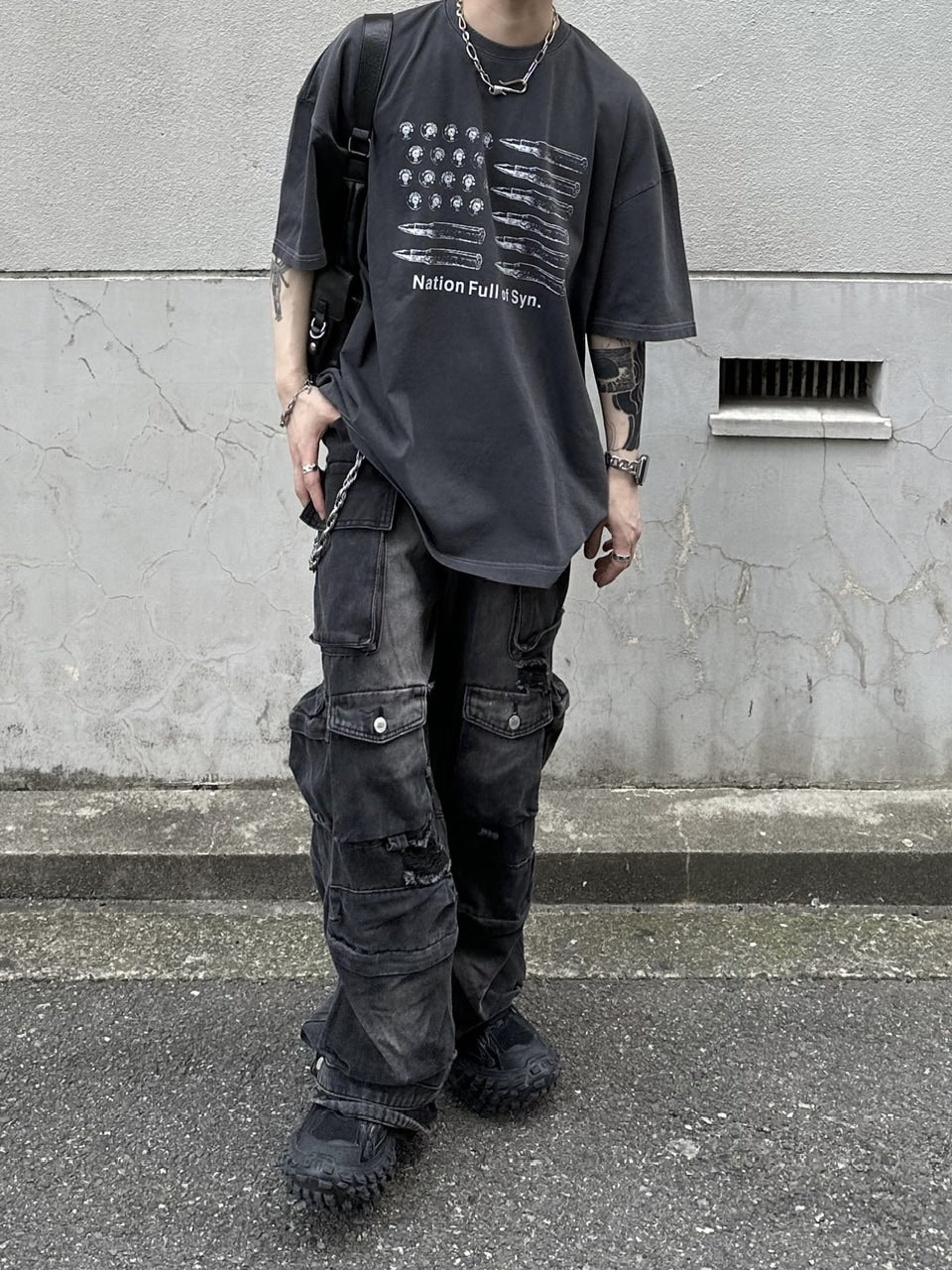 大阪店WEB限定【Chikashitsu +】utility cargo denim pants