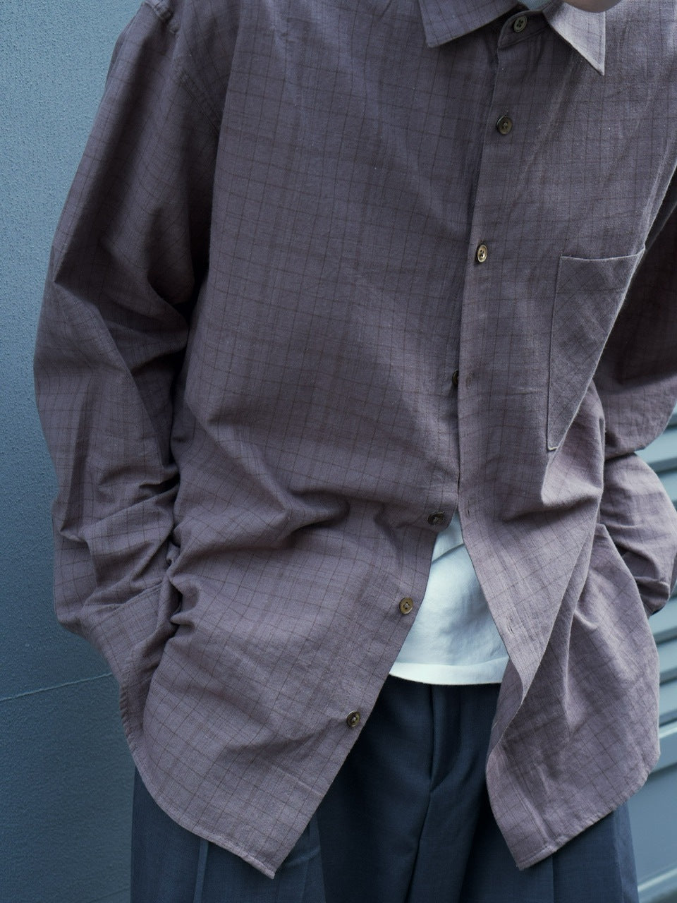 東京店WEB限定【Chikashitsu +】glen check regular shirt(2color)