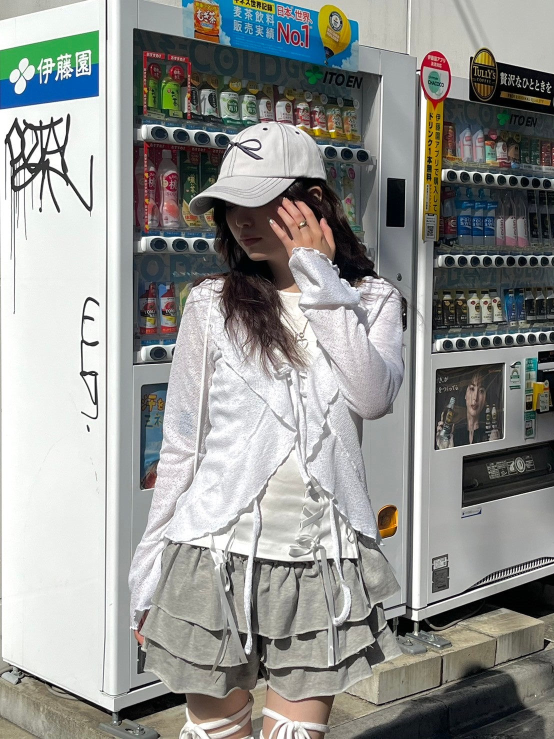 受注制【nmtc +】frill ribbon cardigan (3color)