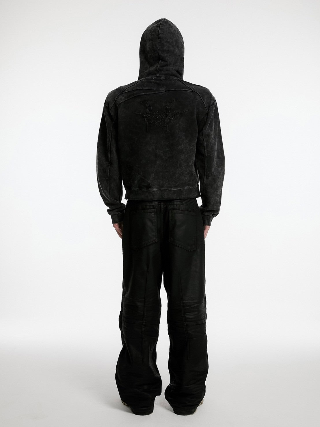 【ANOTHERYOUTH】overdyed crop zip-up hoodie