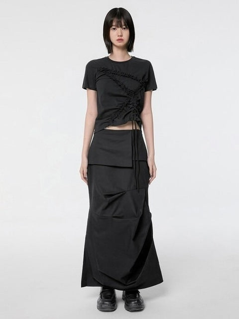 【FLAREUP】Diagonal Strap T-shirt