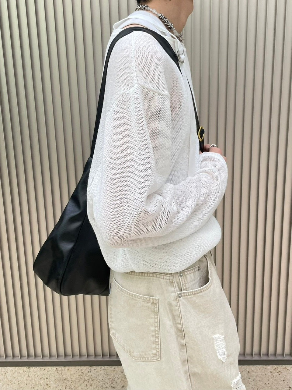 受注制【Chikashitsu +】belt design summer knit (3color)