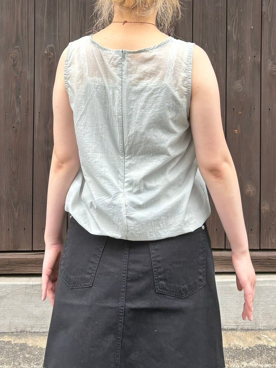 受注制【OaKS】nylon cropped vest (3color)