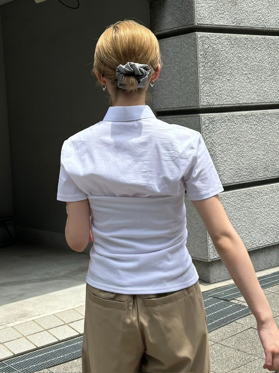 受注制【OaKS】cropped half sleeve shirt (3color)