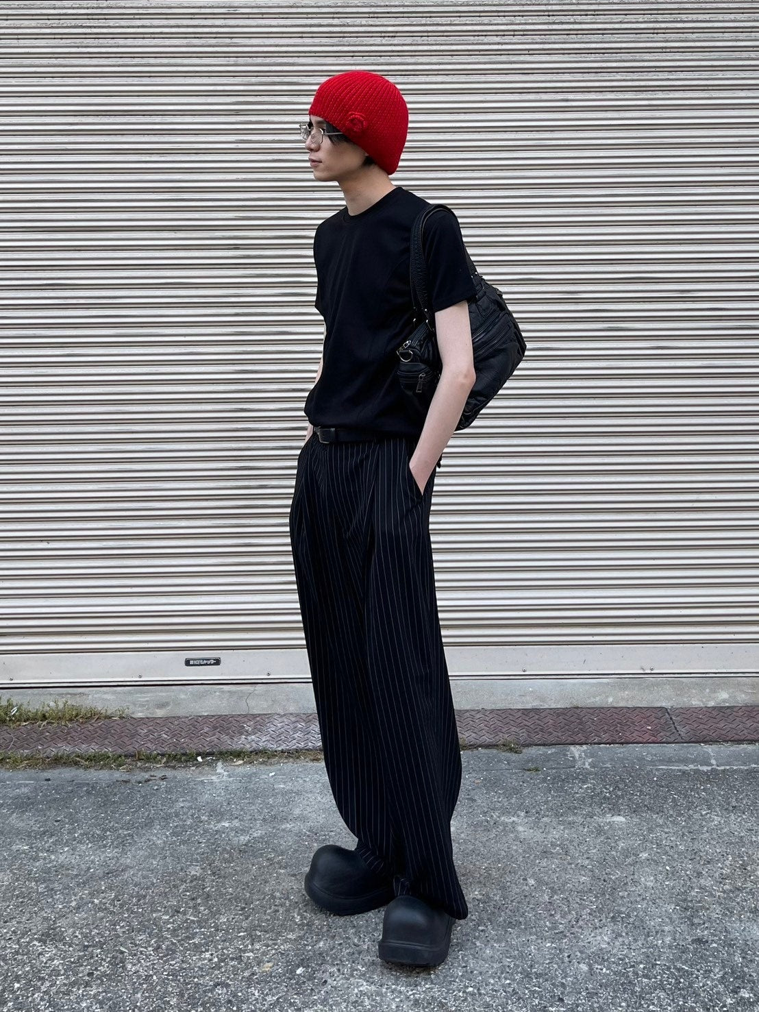 受注制【Chikashitsu +】stripe tuck slacks / 【チカシツプラス】ストライプボーダータックスラックス