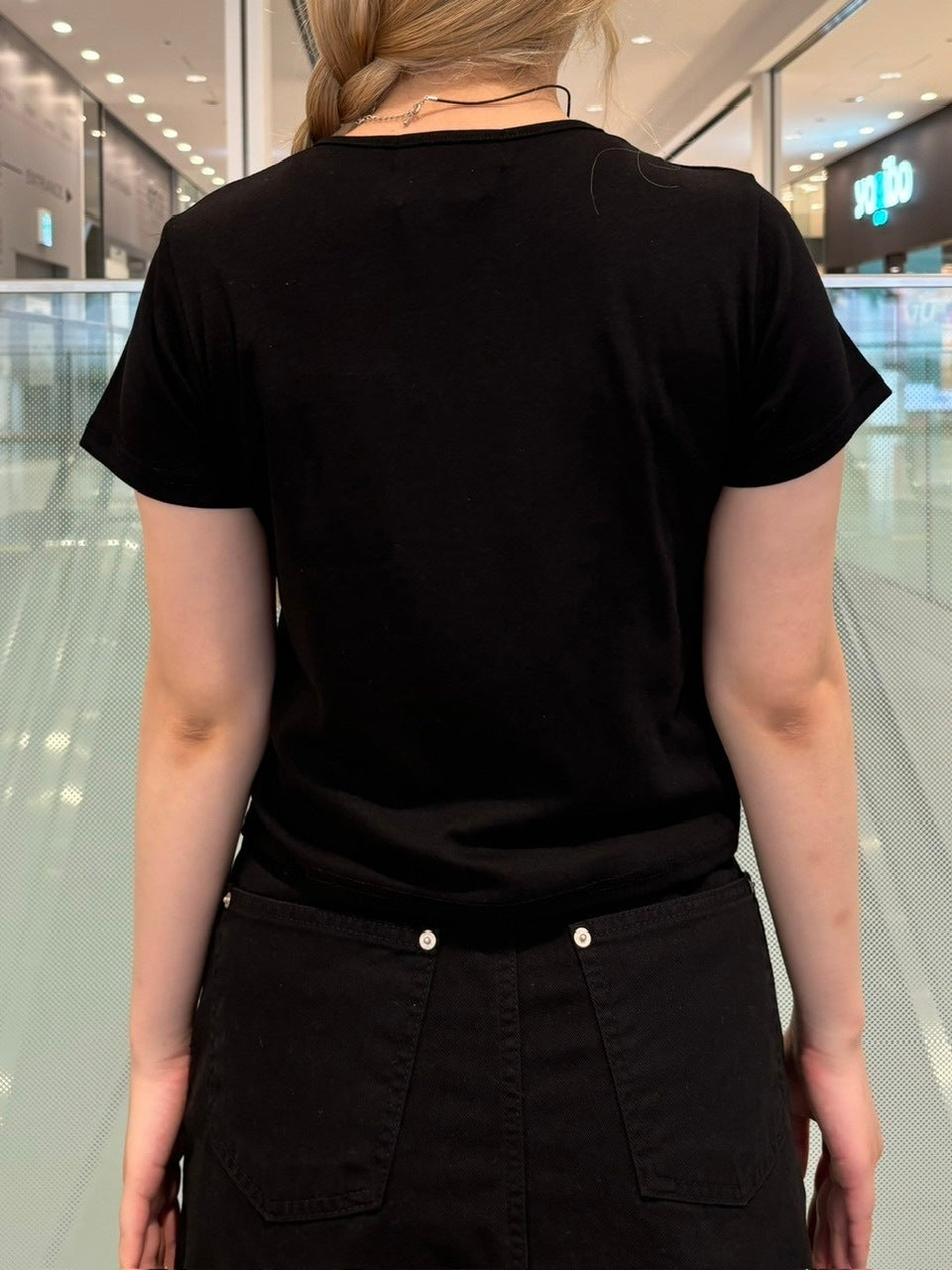 受注制【OaKS】cropped half sleeve t-shirt (3color)