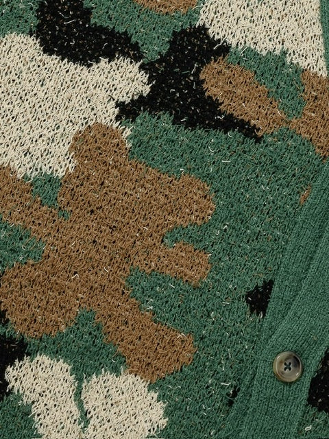 【AJOBYAJO】Teddy Bear Camouflage Cardigan