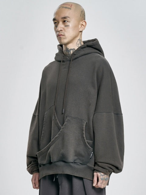 【AJOBYAJO】Curve Pocket Washed Hoodie