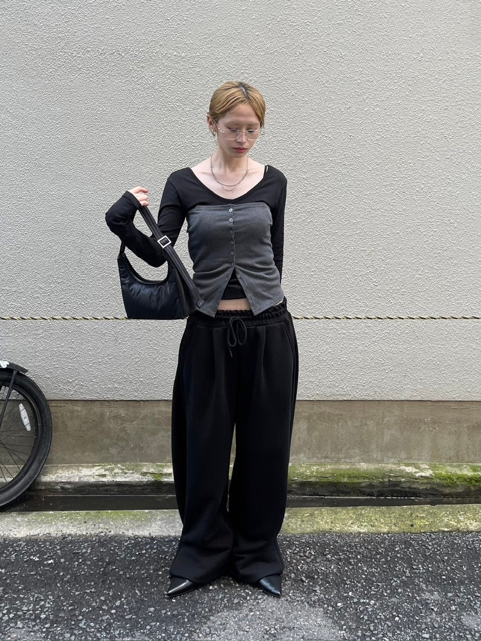 受注制【OaKS】choker set 2way camisole (3color)