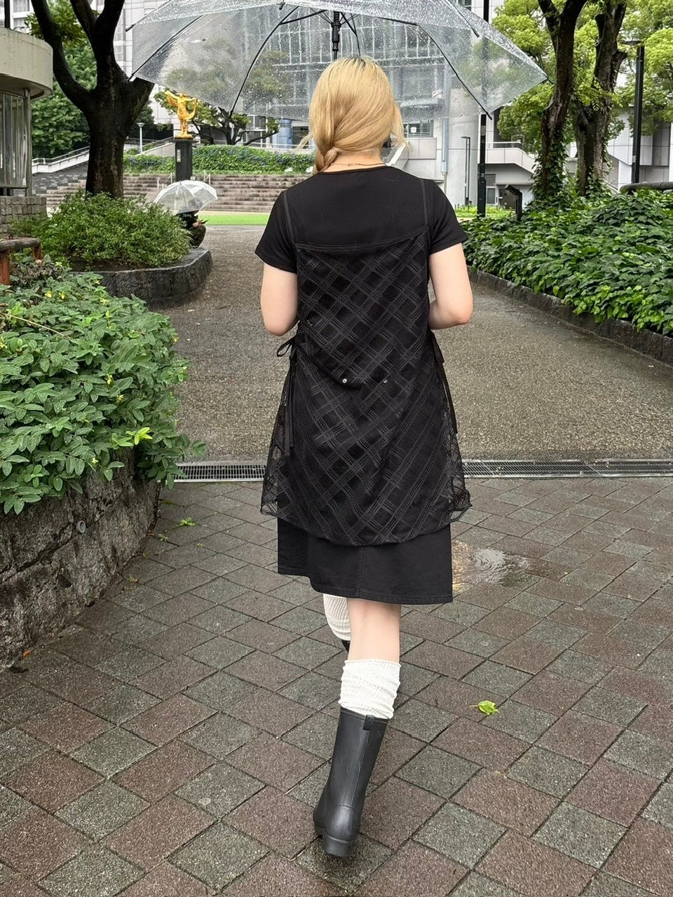 受注制【OaKS】layered check onepiece (2color)