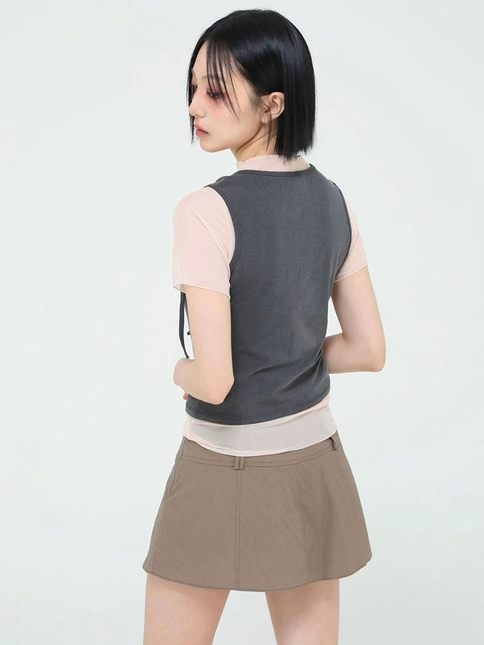 【Uglyshadow】PIGMENT MASH SLEEVELESS SET
