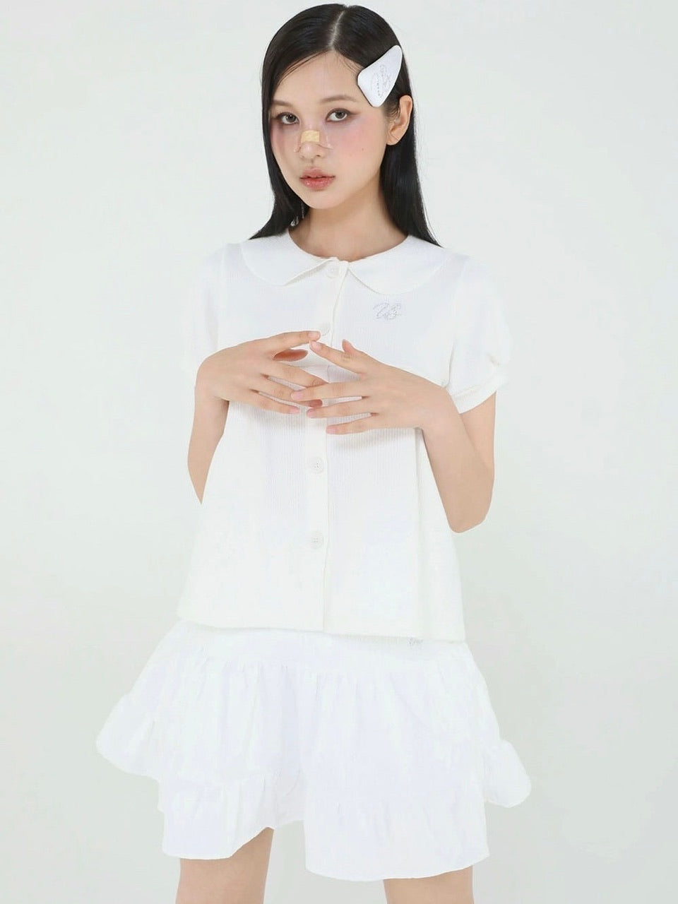 【Uglyshadow】BEADS CANCAN FLARE SKIRT