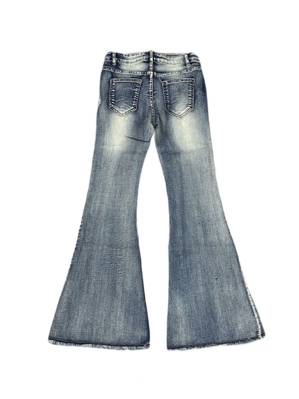 国際配送【Never mind the XU】belt flare denim pants 2 (2color)