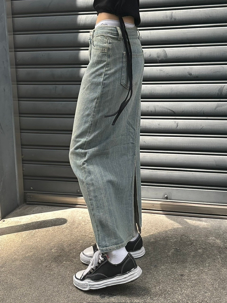 受注制【OaKS】maxi denim long skirt (2color)