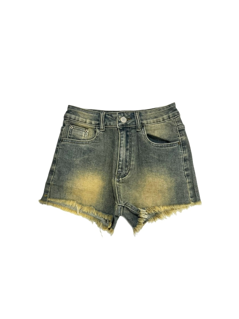受注制【Never mind the XU】vintage wash denim short pants (2color)