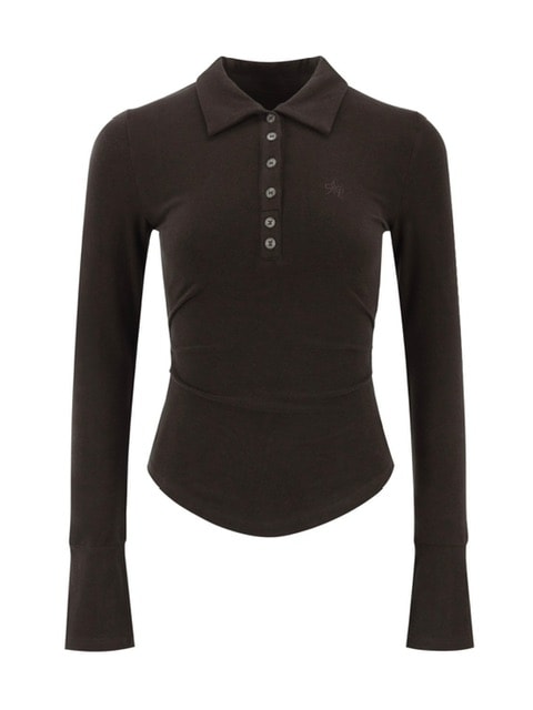 【ARISEISM】Knit Long Sleeve Polo