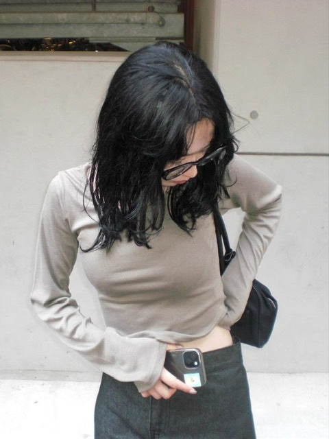 受注制【oaks】roud hem long sleeve t-shirt (4color)