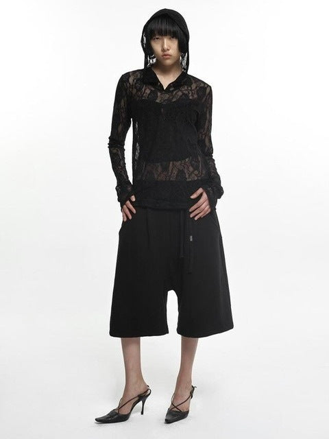 【NACHE】LACE HOODIE SHIRT