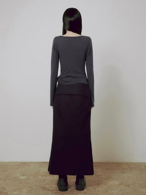 【FLAREUP】Drape Layered Long Sleeve