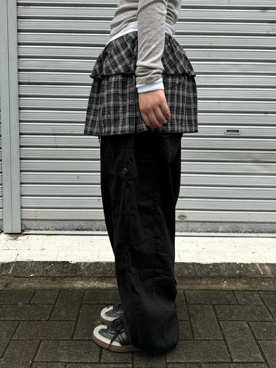 受注制【oaks】check frill wrap skirt (2color)