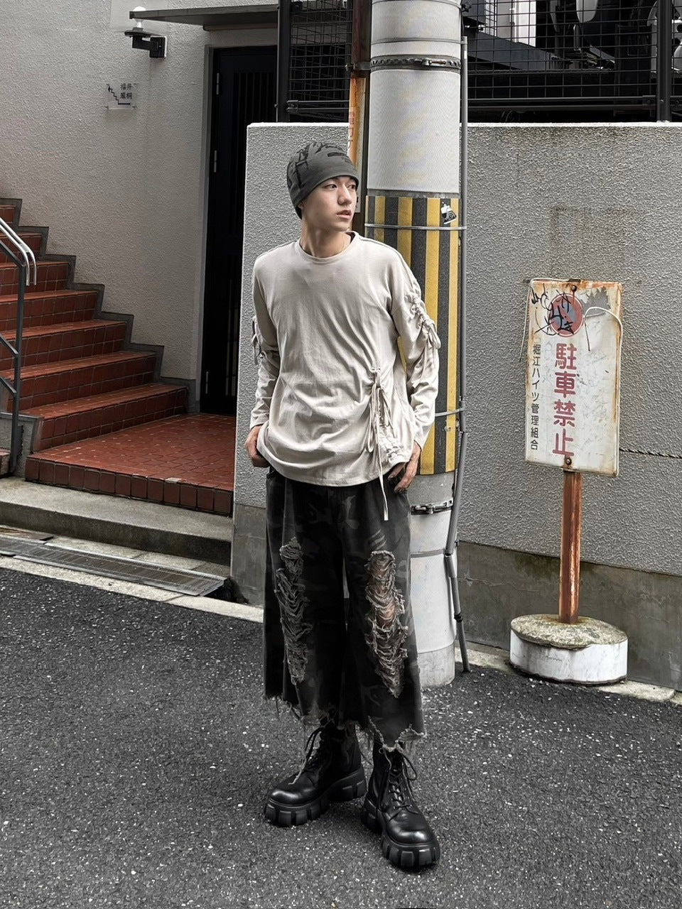受注制【oaks】oversized shirring layered long sleeve (3color)