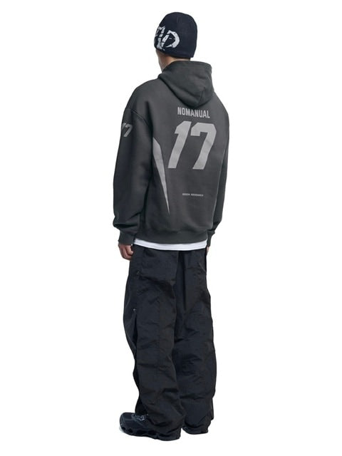 【NOMANUAL】17 FOOTBALL HOODIE / 【ノーマニュアル】ロゴプリント長袖パーカー