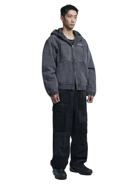 【NOMANUAL】W.D HOODED ZIP-UP JACKET / 【ノーマニュアル】フードジップアップ長袖パーカーミリタリージャケット