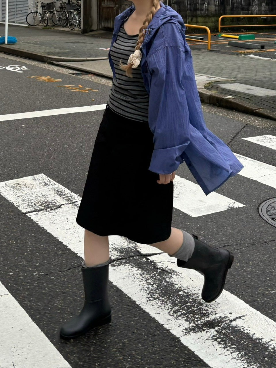 受注制【oaks】off shoulder border long sleeve (2color)