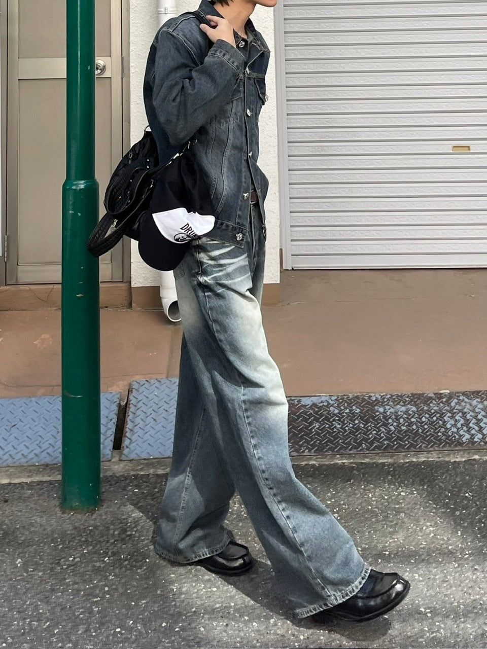 受注制【Chikashitsu +】vintage wash denim jacket 2 (2color)