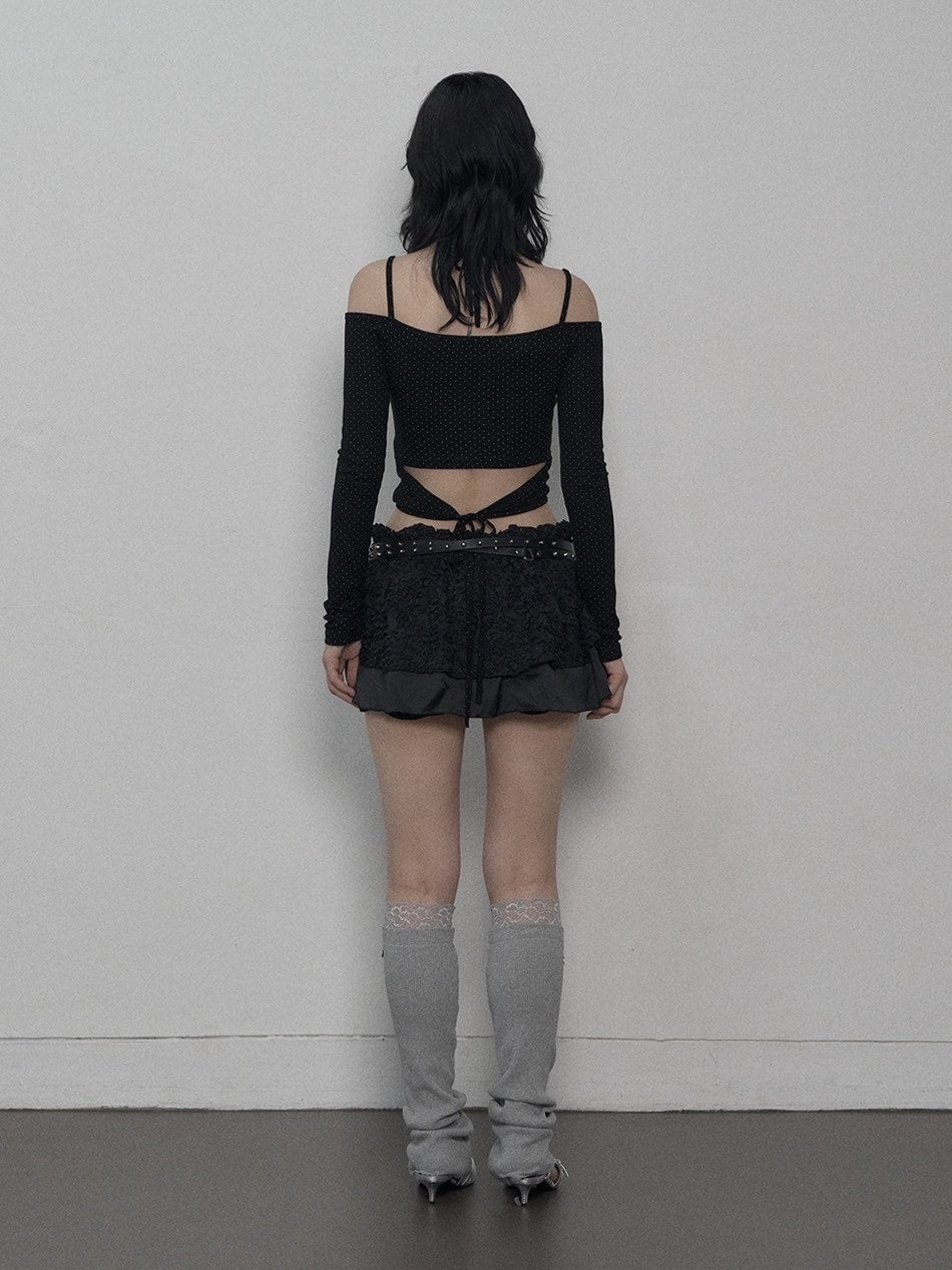 【SETUP-EXE】DOT OFF-SHOULDER TOP