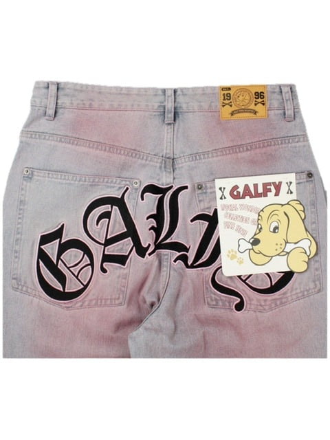 【GALFY】骨骨カラーデニムパンツ