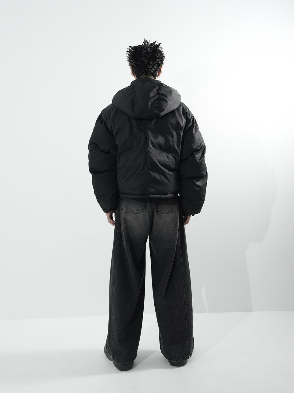 【CS】side tuck drape denim pants (black)