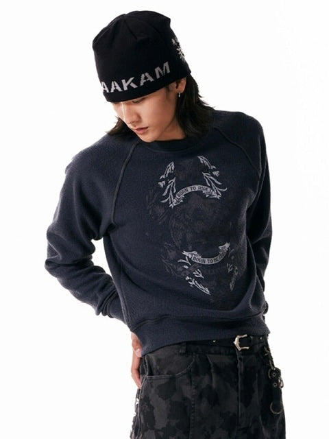 【AAKAM】Eagle Printed Knit / 【アーカム】イーグルプリント長袖ニット