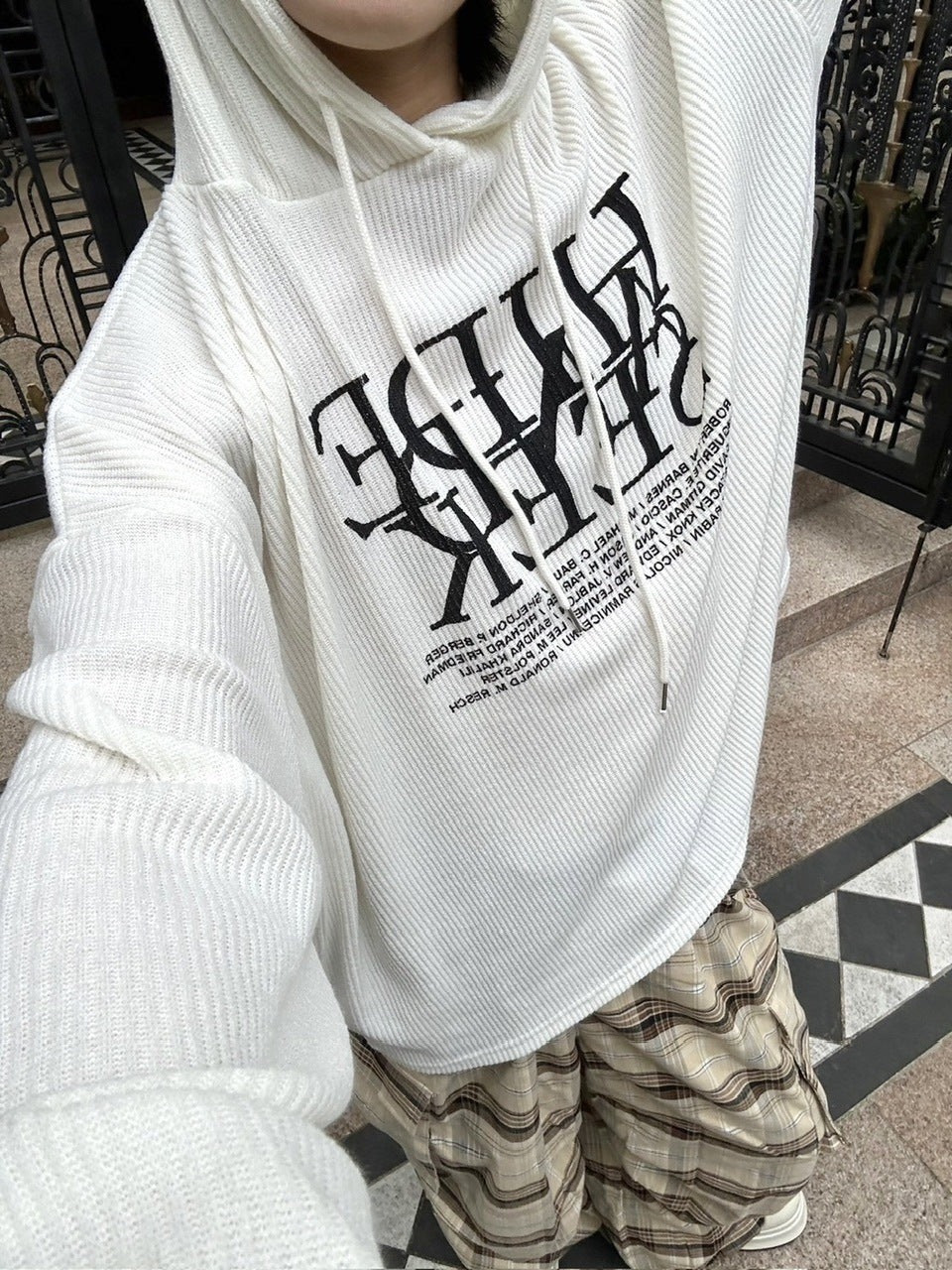 受注制【LUV CODE】knit hoodie (2color)