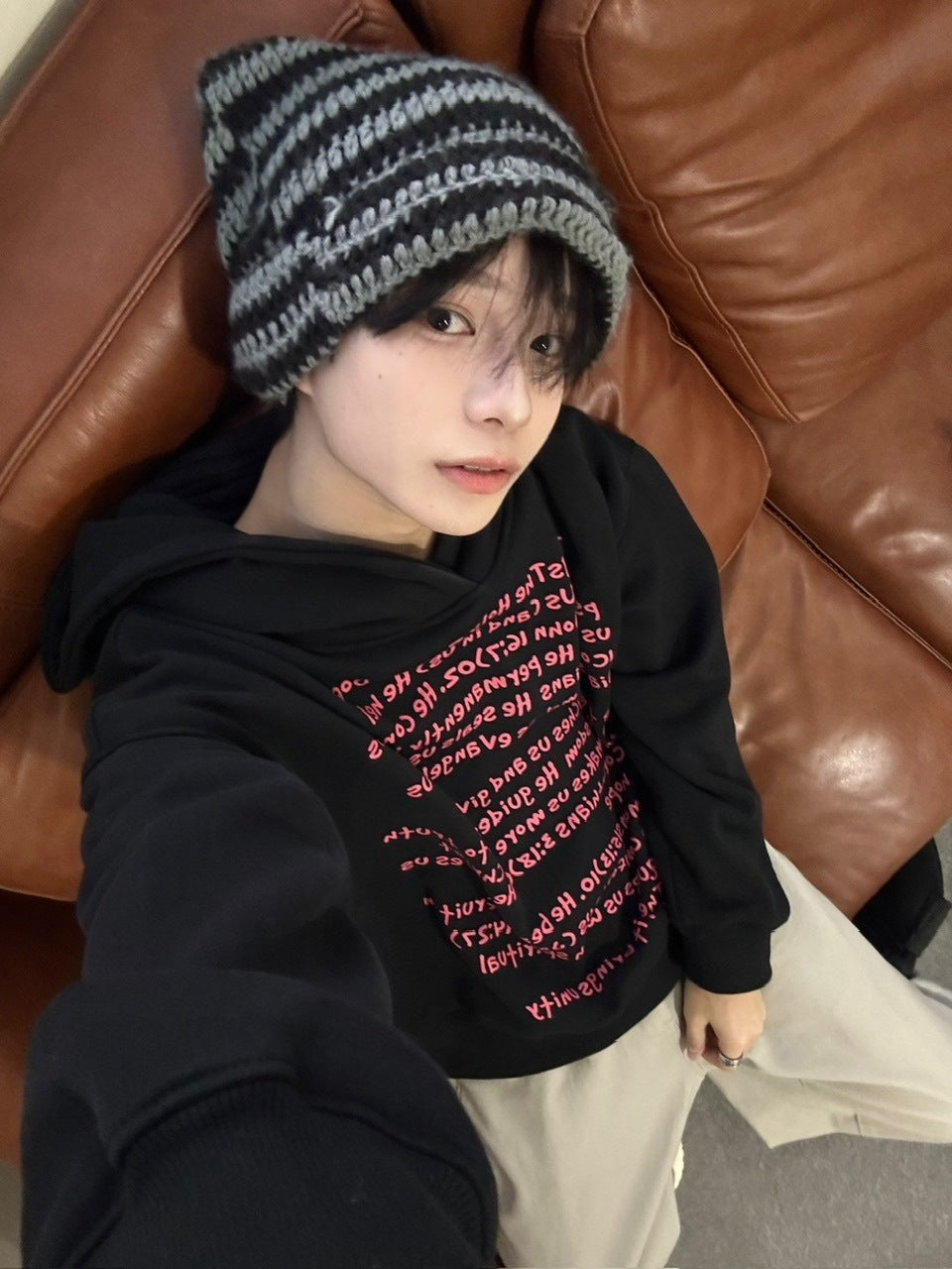 【LUV CODE】lettering hoodie (2color)