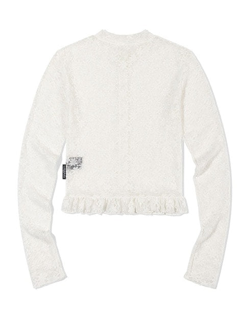 【Uglyshadow】LACE FRILL CARDIGAN / 【アグリーシャドウ】レースフリル長袖カーディガン