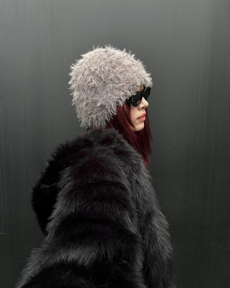 受注制【Chikashitsu +】volume fur beanie (4color)
