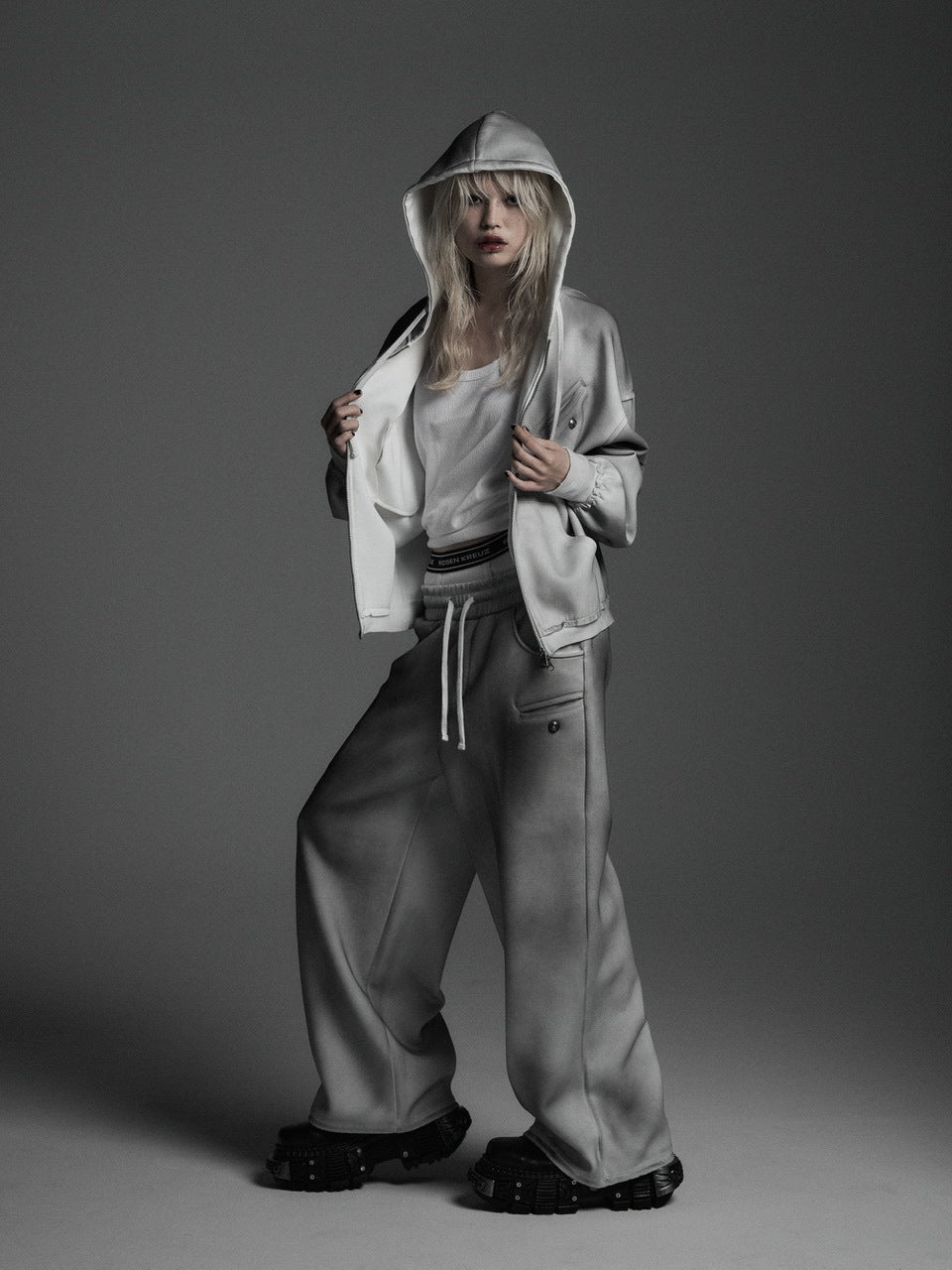 【Rosen Kreuz】the taste“V” WIDE OVERFIT SET UP PANTS