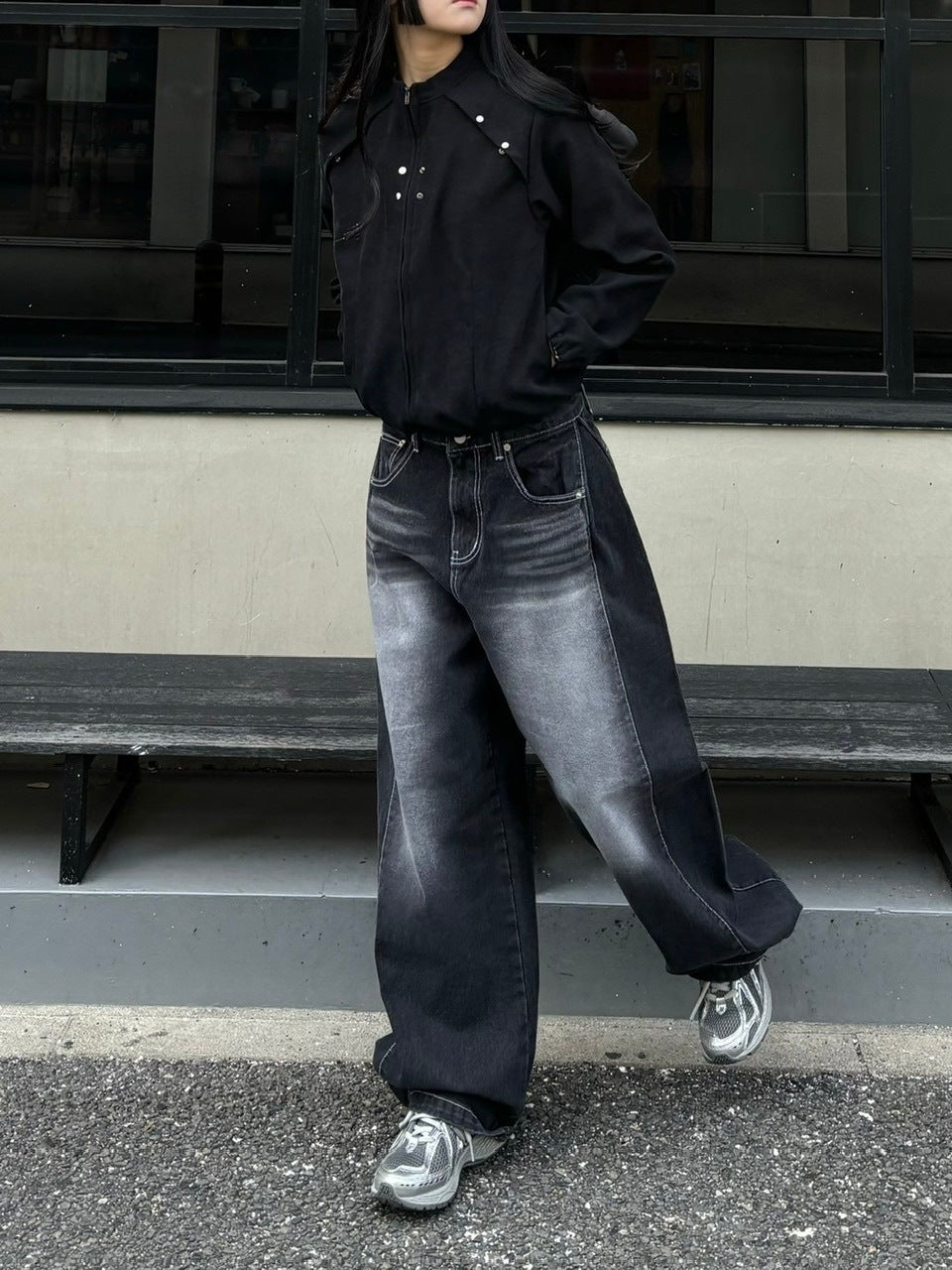 受注制【oaks】cropped stats suede jacket (2color)