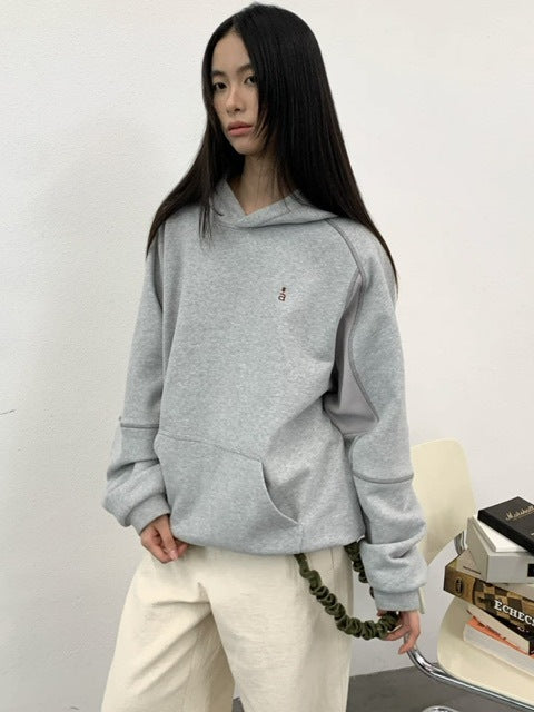 【ARCH by ROARINGWILD】Patchwork Fleece Hooded Sweatshirt