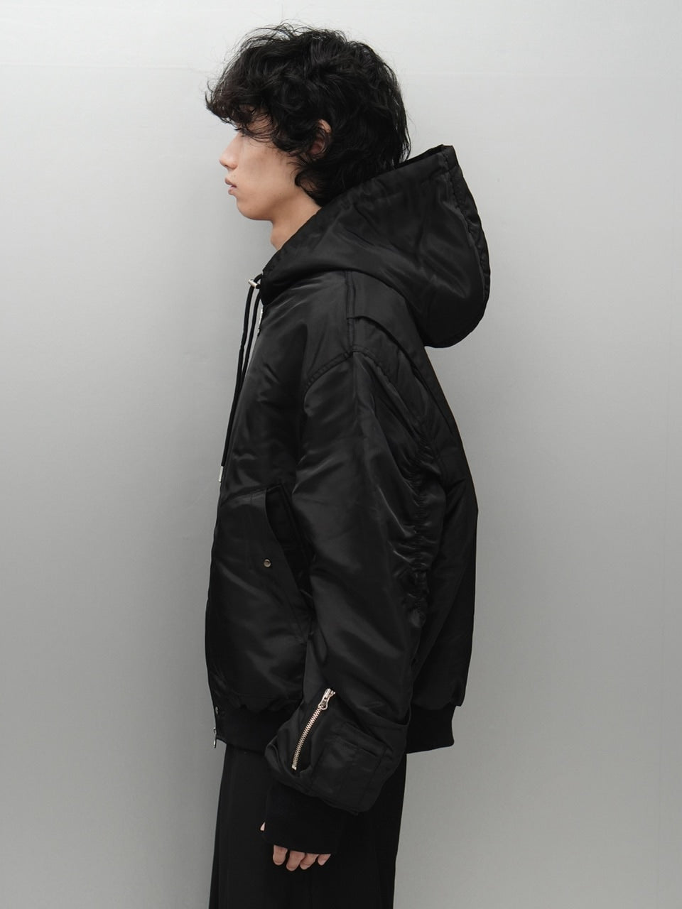 東京店WEB限定【Chikashitsu +】hooded bomber jacket (2color