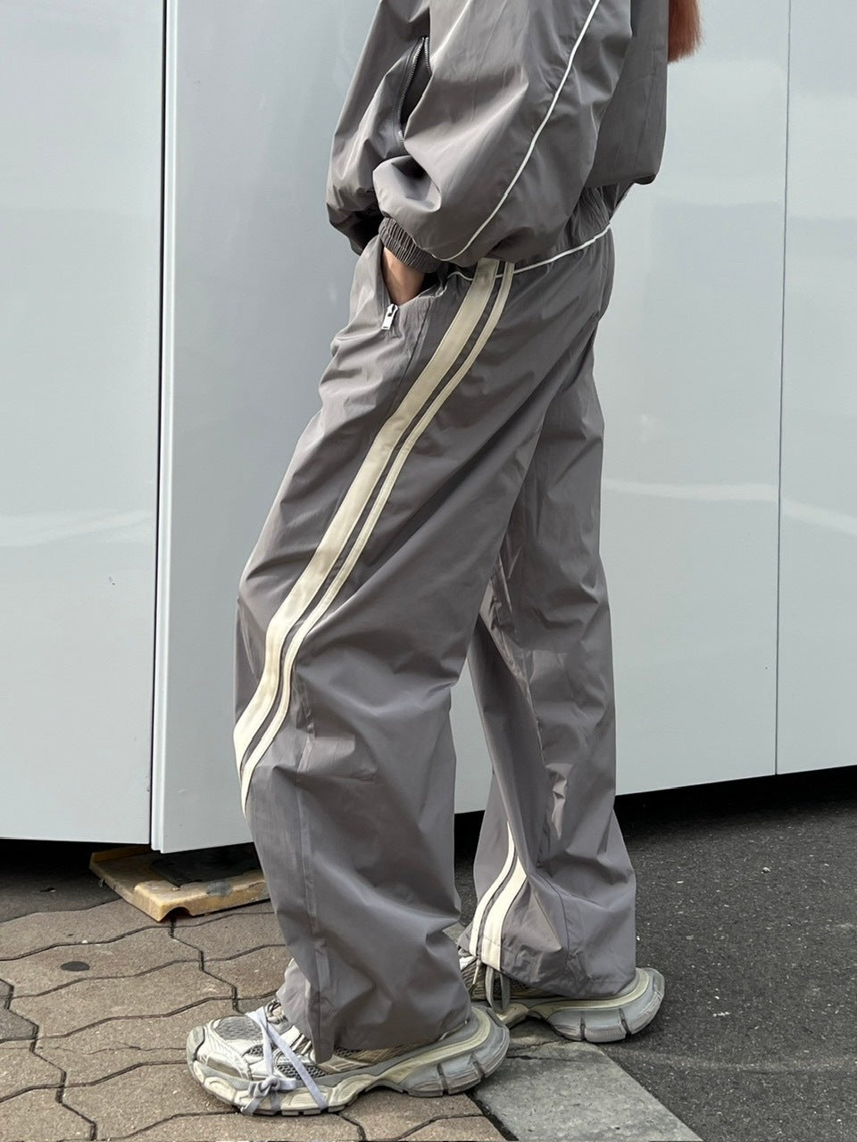 【Chikashitsu +】set up side line track pants (2color) / 【チカシツプラス】セットアップサイドライントラックパンツ