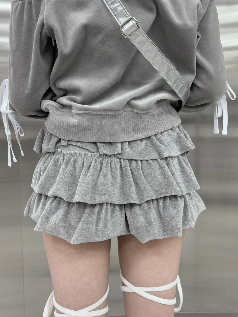 受注制【nmtc +】velours frill skirt (4color)