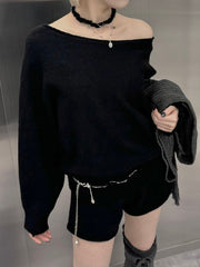 【nmtc +】one shoulder knit and shorts set (4color)