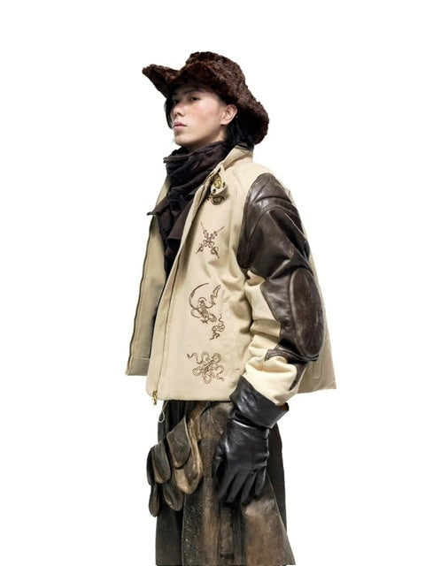 【PERSONSOUL】Leather Totem Coat