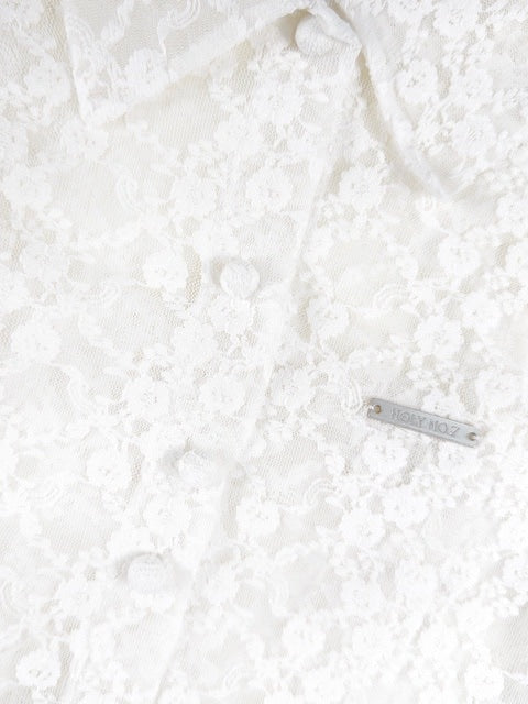 【HOLY NUMBER 7】lace strap holly emblem blouse