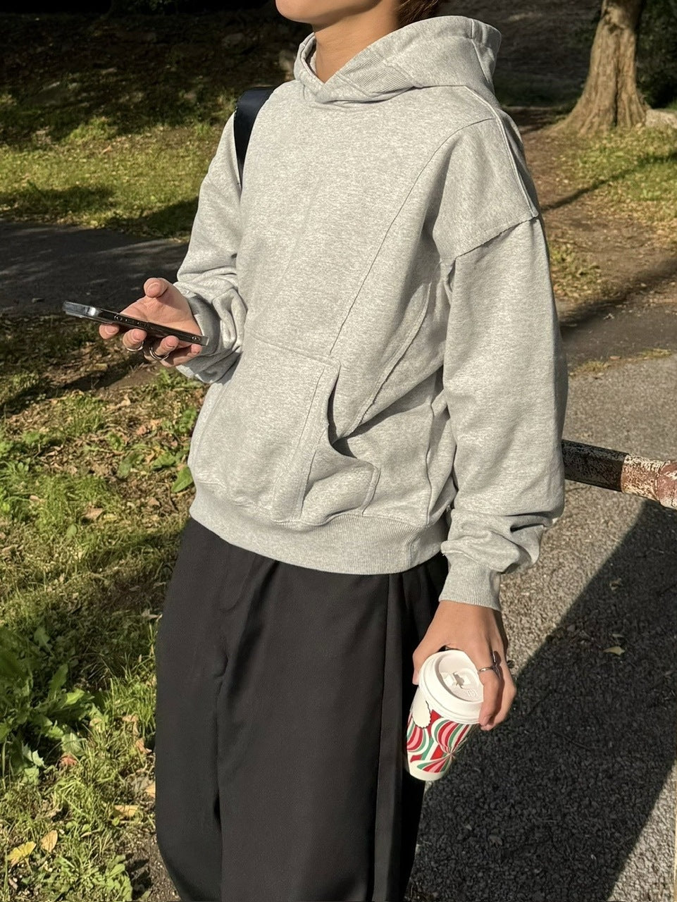 国際配送【RENOL】design cropped hoodie (2color)