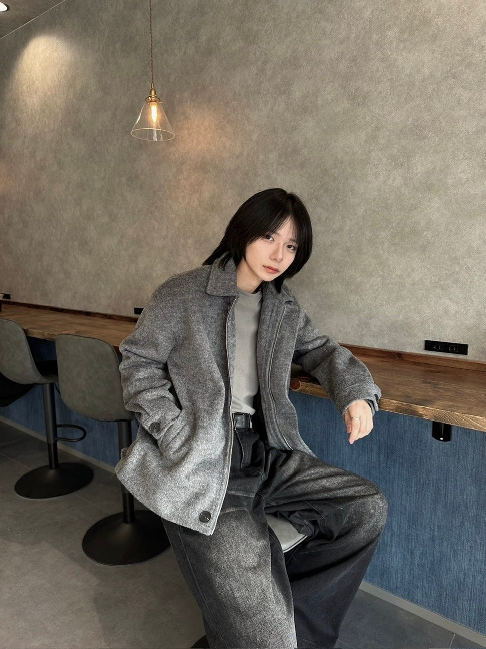 【LUV CODE】brushed zip up jacket