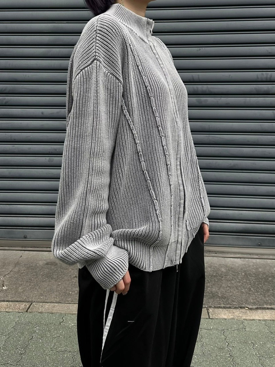 受注制【youll】wash double zip knit (2color)