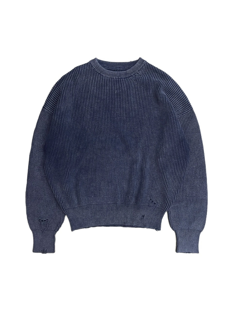 【Chikashitsu +】vintage wash damage knit (3color) / 【チカシツプラス】ビンテージウォッシュダメージ長袖ニット